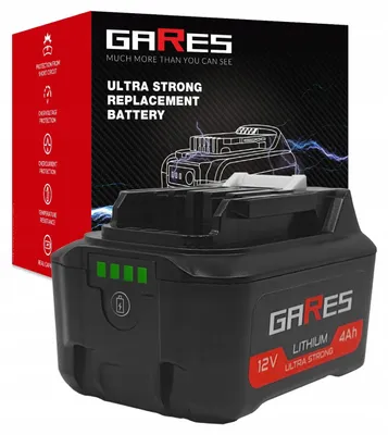 Zdjęcie produktu dla GARES Akumulator Bateria do elektronarzędzi Makita CG100DSAA WR100DZ MP100DZ TW141DZ | 12 V 4Ah | Wydajne Ogniwa High-Performance Zamiennik Premium | Wysoka Moc i Trwałość |