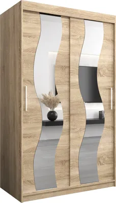 Produktbild von Kleiderschrank, Schiebetürenschrank Schlafzimmer, Schrank mit Spiegel SEWILLA 120 cm