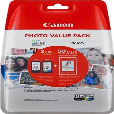 Obrázek produktu pro Canon 8286B011, Černá, Azurová, Purpurová, Žlutá, 2 kusů, Výhodná sada na fotky