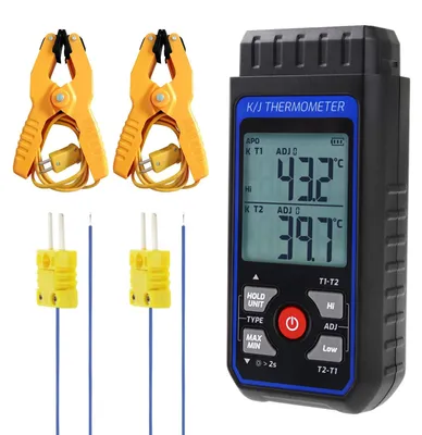 K/J-Thermoelement-Thermometer mit 2 Sonden, -200 bis 1500 °C