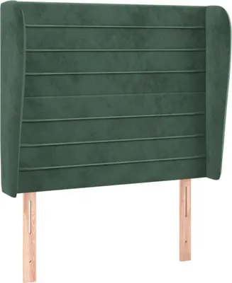 Produktbild von vidaXL Kopfteil mit Ohren Dunkelgrün 93x23x118/128 cm Samt