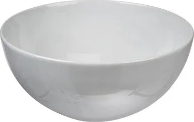 Image de Moderne Tric White bol rond - 21 cm plat de service en porcelaine - Bols à céréales blanc