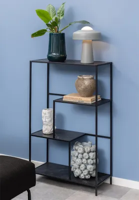 Image de Smuk Regal Finja Marmor Schwarz 72 x 32 x 114 cm