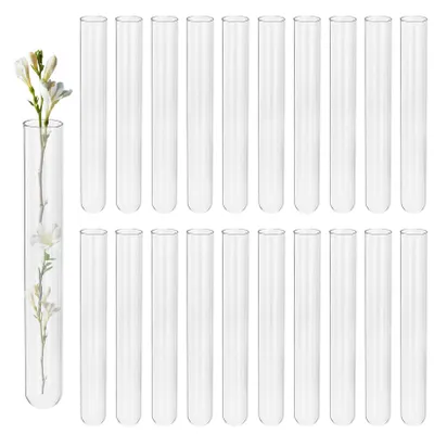 Image de Lot de 20 tubes à essai en verre transparent