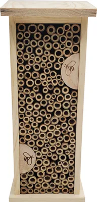 Produktbild von Dehner Natura Premium Insektenhotel Felica, Bienenhotel nachhaltig, Insektenhaus/Nistkasten für Bienen/Schmetterlinge/Käfer, ca. 14 x 35.5 11.5 cm, aus FSC-en Kiefernholz, Natur