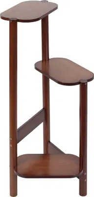 Immagine prodotto di Scaffale per piante in bambù - Scaffale da parete - Per piante - 3 ripiani - 3 livelli - Scaffale per interni/esterni