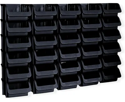 Zdjęcie produktu dla Pudełko na pojemniki Organizer stohovatelny - Rozmiar 1 - 30 szt. - Czarny - Plastik