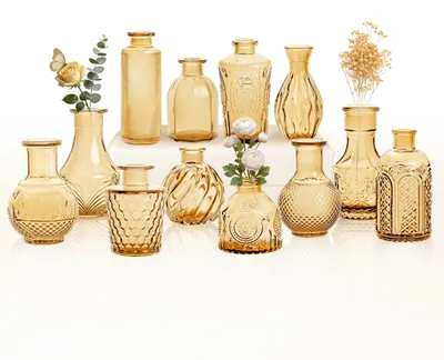 Produktbild von Solidchoice – Set aus 12 Glasvasen im Vintage-Stil für Blumen