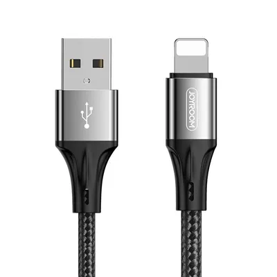Produktbild von Joyroom Schnellladekabel USB - Lightning Quick Charge 3A für iPhone, Airpods, iPad schwarz (1,5m)