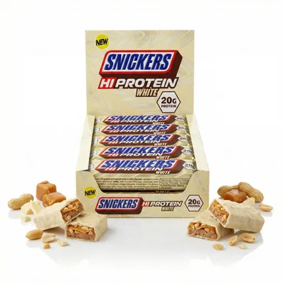Produktbild von Snickers Hi-Protein White Bar 12x57g - weiße Schokolade