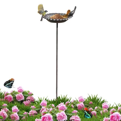 Image de Bain pour oiseaux en métal, idéal pour le jardin et l'extérieur