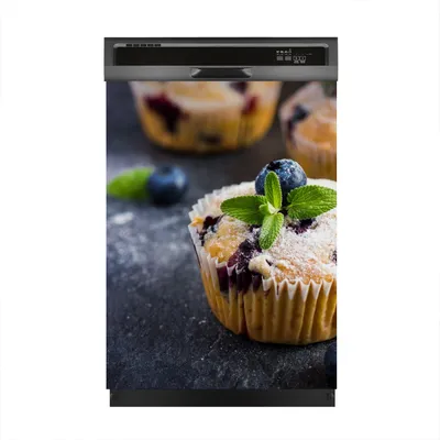 Produktbild von Magnete Dekorative 60x80 cm Küche Magnetmatte Spülmaschine - Blaubeer Muffins