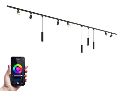 Image de HOFTRONIC - Kit système de rails droit 4x1m 10 spots RGBWW GU10 IP20