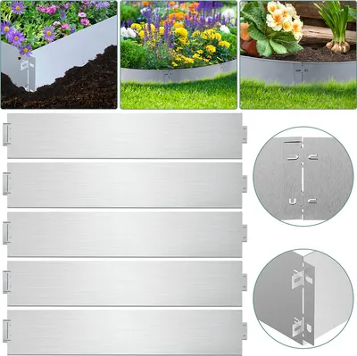 Productafbeelding van Yakimz Graskant: Eenvoudige montage, profielrand, graskanten, tuinpalen, border. Afmetingen: 100x18 cm, lengte: 40 meter