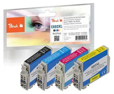Zdjęcie produktu dla Peach PI200-848, Czarny, Cyjan, Purpurowy, Żółty, 13 ml, 9 ml, 4 szt., 500 stron(y), Multipak