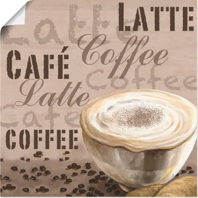 Produktbild von ARTland Poster Milchkaffee Größe: 70x70 cm