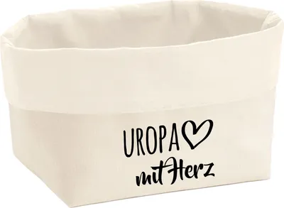 Produktbild von Huuraa Organizer Uropa mit Herz 3 Liter Medium Canvas Baumwolle Utensilo Geschenkidee