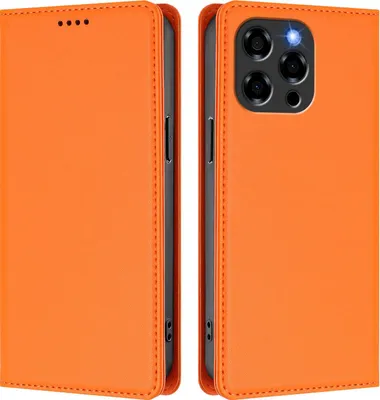 Produktbild von Handyhülle für Doogee Note 58 /Note 58 Pro, Kunstleder Klapphülle Stoßfeste Magnetische Hülle mit Ständer Orange