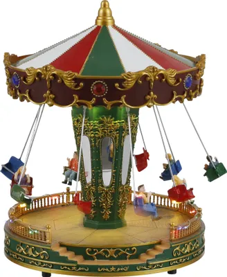 Produktbild von LuVille Weihnachtsdorf-Miniatur Jahrmarkt-Karussell - H27 x Ø21 cm