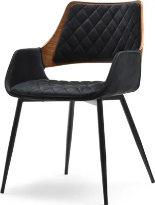 A studio shot of a single chair.