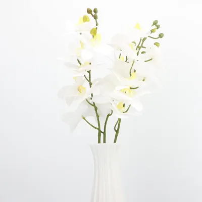 Productafbeelding van Kunstbloemen Orchidee - Nepbloemen Zijde - Decoratie Huis - Echte Touch - 70 cm - Wit