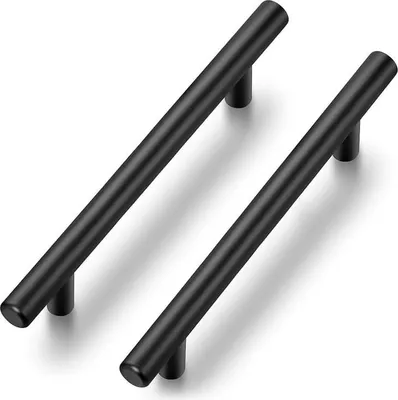 Produktbild von Möbelgriffe - Schrankgriffe Edelstahl - 128 mm - Schwarz - 30 Stück