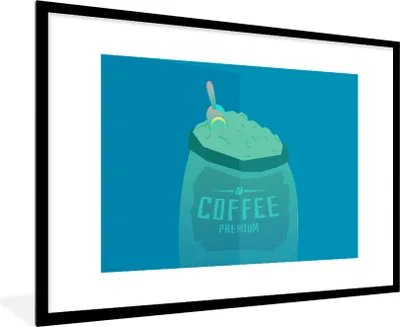 Produktbild von MuchoWow® MuchoWow® Gerahmtes Poster Kaffee - Bohnen - Zitate - Kaffeeprämie 90x60 cm - Poster mit zchwarzem Bilderrahmen - Wanddekoration - Fotos