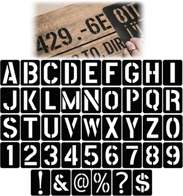 Produktbild von Buchstabenschablonen und Ziffernschablonen 42 Stücke, Kunststoff, für Malen