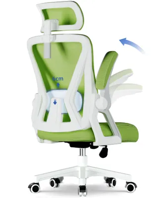 Produktbild von Marodic Bürostuhl Ergonomisch Schreibtischstuhl mit Verstellbarer Kopfstütze, Armlehnen, Lendenwirbelstütze Drehstuhl Chefsessel bis zu 150 kg Grün