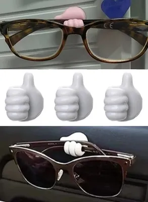 Produktbild von GKA 3 Stück Wandhaken Daumen hoch Silikon kleiner Sonnenbrillenhalter Brillenhalter Halter für Brille Sonnenbrille Lesebrille Lesebrillenhalter Wandbrillenhalter