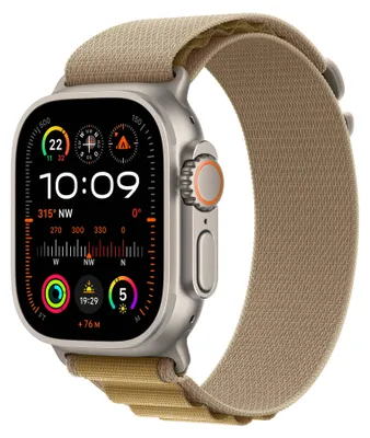 Produktbild von Apple Watch Ultra 2 Titan Natur, Mandel, 49mm, GPS + Cellular, Small
