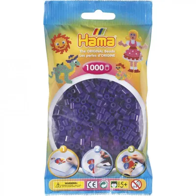 Image de Sachet de 1000 perles a repasser hama midi violet transparent - loisirs creatifs - 207-24