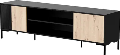 Produktbild von Furniture24 Fernsehschrank Merci 180 Tv-Lowboard 180 X 53,5 X 40 Cm 2 Türiger Artisan Eiche/Schwarz
