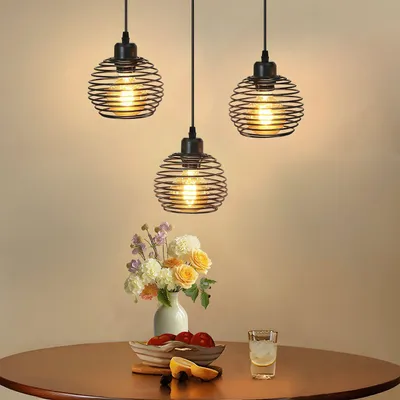 Produktbild von ZMH Pendelleuchte 3 Fammig Schwarz Hängeleuchte Vintage E27 Pendellampe Metall Höhenverstellbar 120cm Hänged  für Esszimmer Esstisch Schlafzimmer Küch