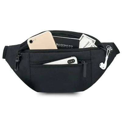 Produktbild von OKWISH Bauchtasche Gürteltasche für Damen und Herren Hüfttasche Outdoor Groß Handytasche Sport Wasserdicht Laufgürtel Umhängetasche Geldgürtel Schwarz