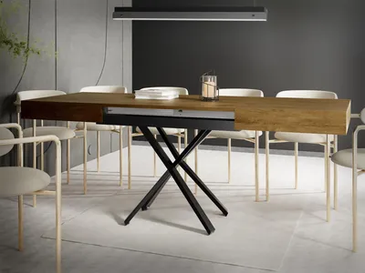 Produktbild von Couchtisch Höhenverstellbar und Ausziehbar Cavetta X - Wohnzimmertisch Esstisch Multifunktionstisch 120-200/80/27-76 cm Lefkas Eiche