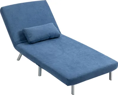 Produktbild von Polstersessel mit Bettfunktion, 3-in-1 Design, Schlafsessel, Gästebett, Stoffbezug, mit Kissen, Blau