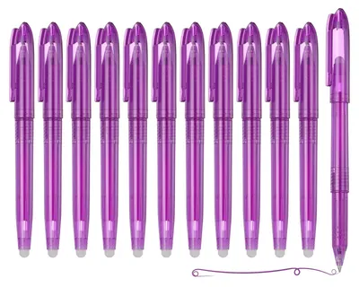 12 ausradierbare Gelstifte, 0,5 mm, lila, wärmeauslöschbar