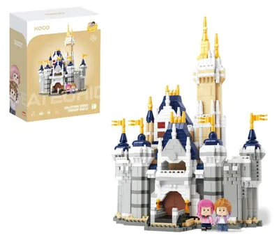 Image de Kit de construction mini KOCO, château de conte de fées en plastique, 1274 pièces, dans une boîte de 15x20x8 cm