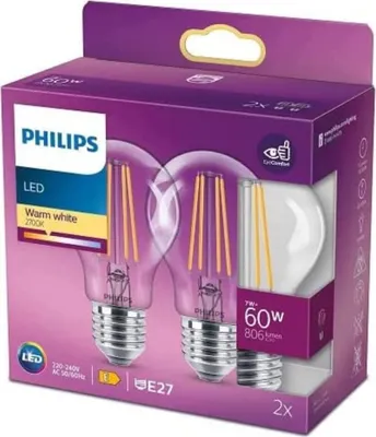 A package of Philips LED light bulbs.