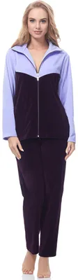 Produktbild von Damen-Jogginganzug aus edlem Samt in Lila
