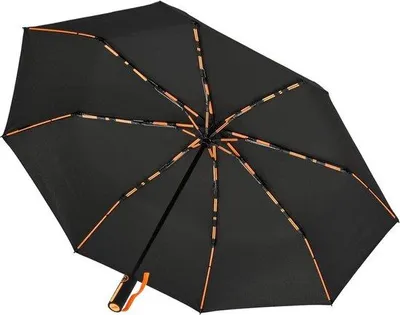 Produktbild von Famanu Taschenschirm Automatisch - Schwarz-Orange, 104 cm Durchmesser
