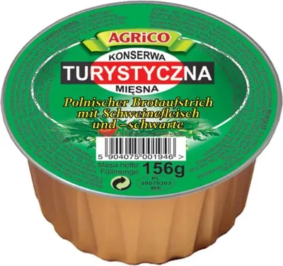 Produktbild von Agrico Poln. Fleischkonserve/Brotaufstrich "Konserwa turystyczna" 156g