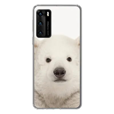 Produktbild von MuchoWow® Handyhülle Schutzhülle Hülle für Huawei P40 Eisbär - Tiere - Weiß - Kinder - Jungen - Mädchen Silikon Softcase Handy Hülle - Handytasche