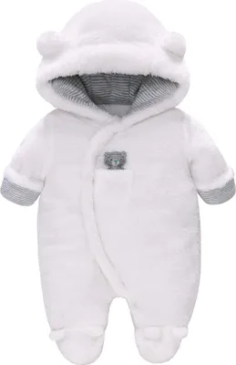 Produktbild von Wolle Kletterkleidung mit Füßen 0-3m weiß (mit Füßen)
