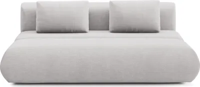 Produktbild von Sofa ATOMO mit Schlaffunktion, Schlafsofa, Wohnzimmersofa, Couch, Soffa, Bettsofa, Velours-Stoff – Hellgrau DOT 90
