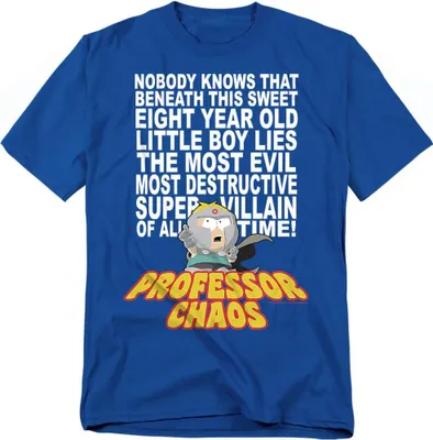 Produktbild von South Park - "Professor Chaos" T-Shirt für Herren/Damen Uni TV28199 (3XL) (Königsblau)