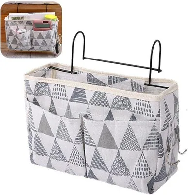 Produktbild von Nachttisch-Organizer – Nachttaschen-Beutel – Bett-Organizer – Schubladen-Organizer – Aufbewahrungsbox – Zeitschriftenhalter – Bettorganizer – Schubladenorganizer – Bettbeutel – Nachttisch – Nachttisch-Organizer – Nachttaschen-Beutel mit verschiedenen Fächern und Haken