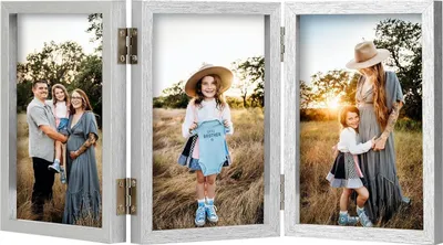 Immagine prodotto di Cornice per 3 foto 10x15 cm pieghevole con vetro frontale color argento