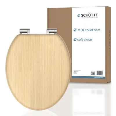 Obrázek produktu pro SCHÜTTE MDF WC sedátko NATURAL WOOD, WC sedátko s měkkým zavíráním, WC sedátko s dřevěným jádrem, WC víko
